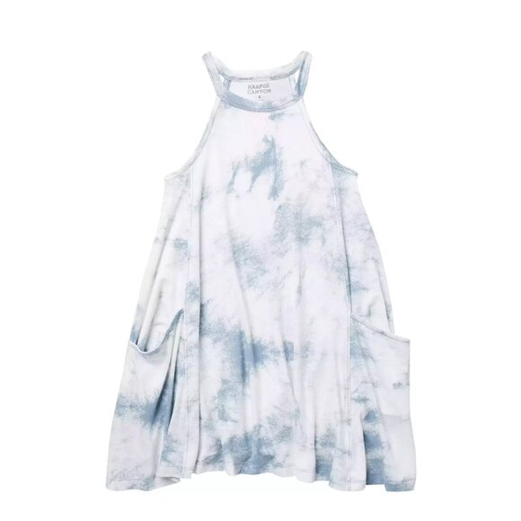 NEW Harper Canyon Tie Dyed Print Chambray Pockets Loose Fit A-Line Casual Dress - Picture 1 of 1